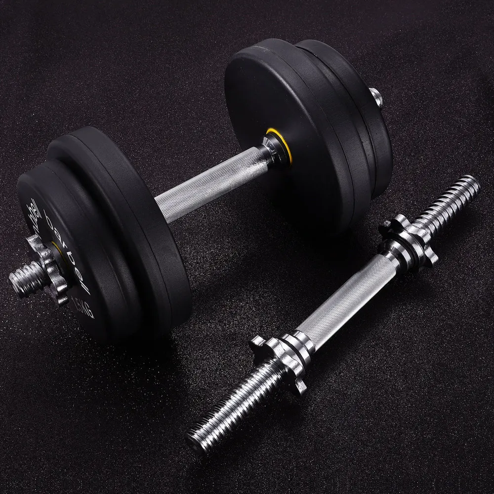 

VORCOOL 1 Pair Dumbbell Bars 350mm Threaded Dumbbell Handles with 4 Lock Collars for Home Gym Training Workout