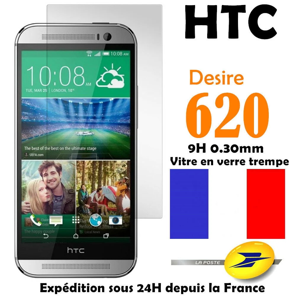 

For HTC Desire 620 Vitre de PROTECTEUR en VERRE tremp film protection d'cran
