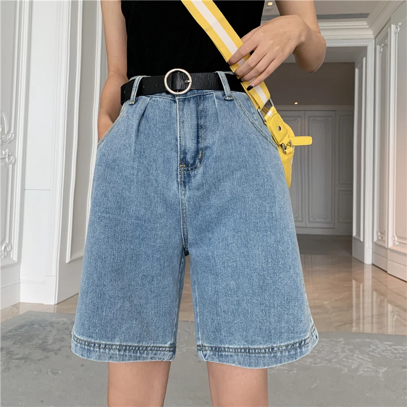 

2020 Jeans Shorts Women High Waist Denim Shorts Summer Wide Leg Half Shorts Female Fashion Hot Slim Jeans Bottoms P005