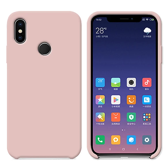 Официальный жидкий силиконовый чехол для Xiaomi 9 SE 6 8 Lite Mix 2 2s 3 Max 3 Note 3 Официальный чехол для Redmi Note 7 4X S2 5 5A Capa - Цвет: Pink sand