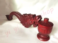 Taoist articles, dragon head, hand stove, reddish brown, dragon handle hand stove, camphor wood hand carved hand stove, magic w