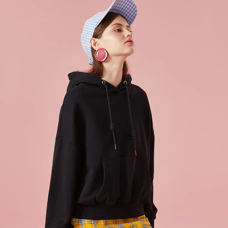 

SEMIR Fleece Sweatshirt Women 2020 New Loose Thick Hoodie Harajuku Style Lazy Hooded Hoodies Women'S Clothing