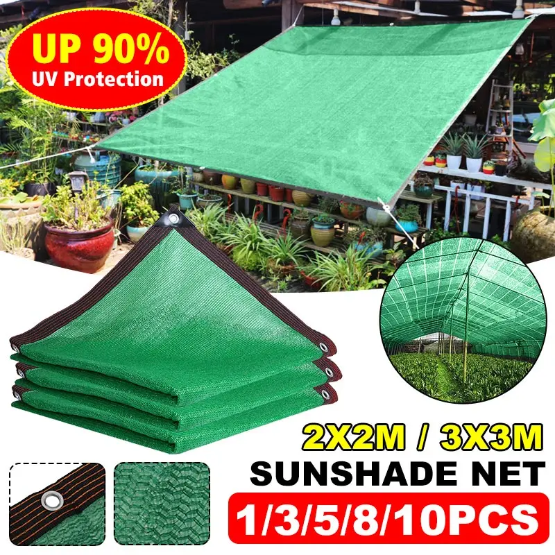 

Зеленая Солнцезащитная сетка с защитой от УФ-лучей, 3x3 м