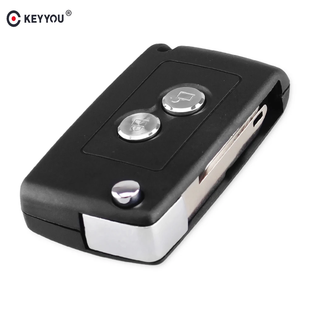 KEYYOU модифицированный 2 кнопки Складной Корпус для дистанционного ключа Citroen C2 C3