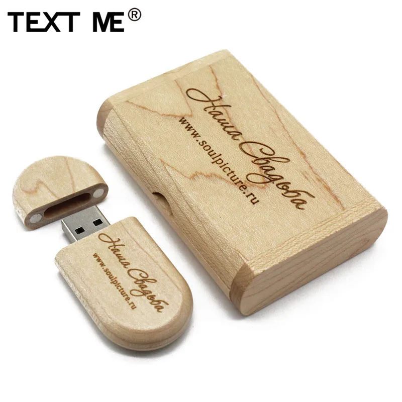 TEXT ME деревянный + коробка с логотипом usb флэш накопитель 2 0 4 ГБ 8 16 32 64 подарок для