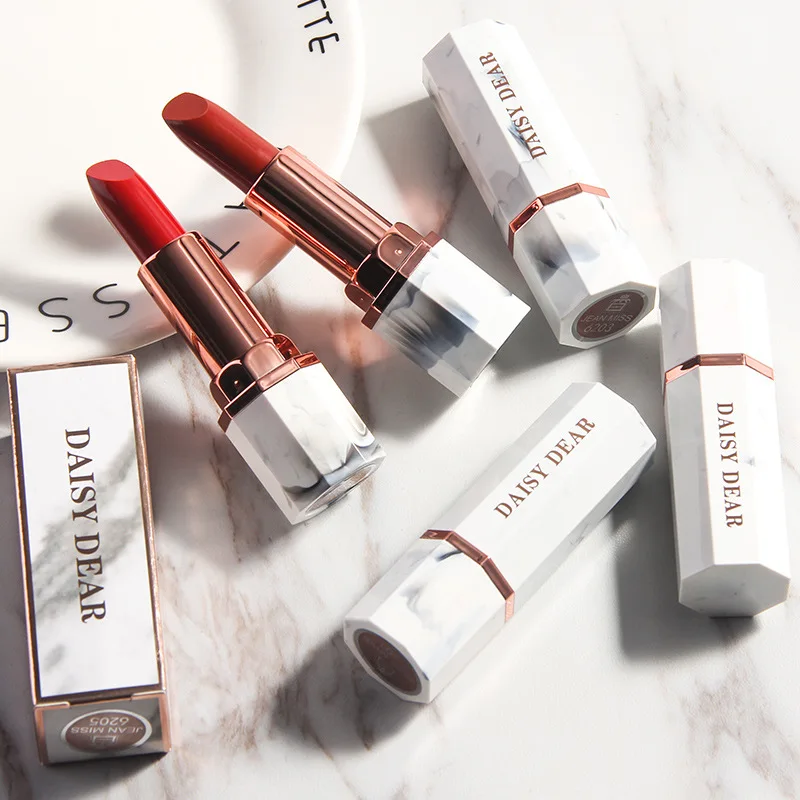 

5 Colors Marble Lipstick Long Lasting Makeup Waterproof Lipstick Matte Velvet Sexy Nude Shimmer Beauty Lip Gloss Cosmetics