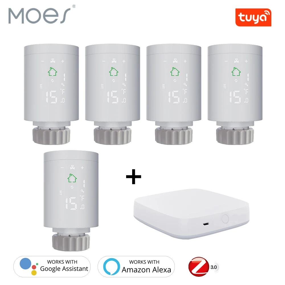 Умный привод радиатора Tuya ZigBee3.0 программируемый термостатический клапан
