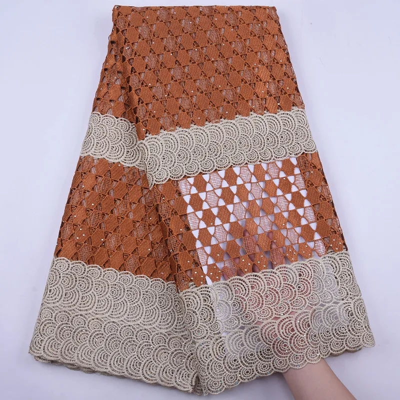 

Новейший дизайн Дубая, кружево, Африканский шнур, гипюр, кружевная ткань, французская нигерийская Водорастворимая кружевная ткань для мужч...