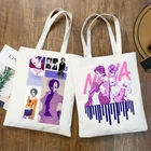 Японские сумки на плечо с рисунком аниме Харадзюку, повседневные женские сумки для покупок, элегантные холщовые дамские сумочки для девушек