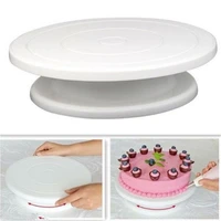 new plastic cake stand turntable rotating rack dough knife decorating smoother cream cakes plate rotary table diy baking tool