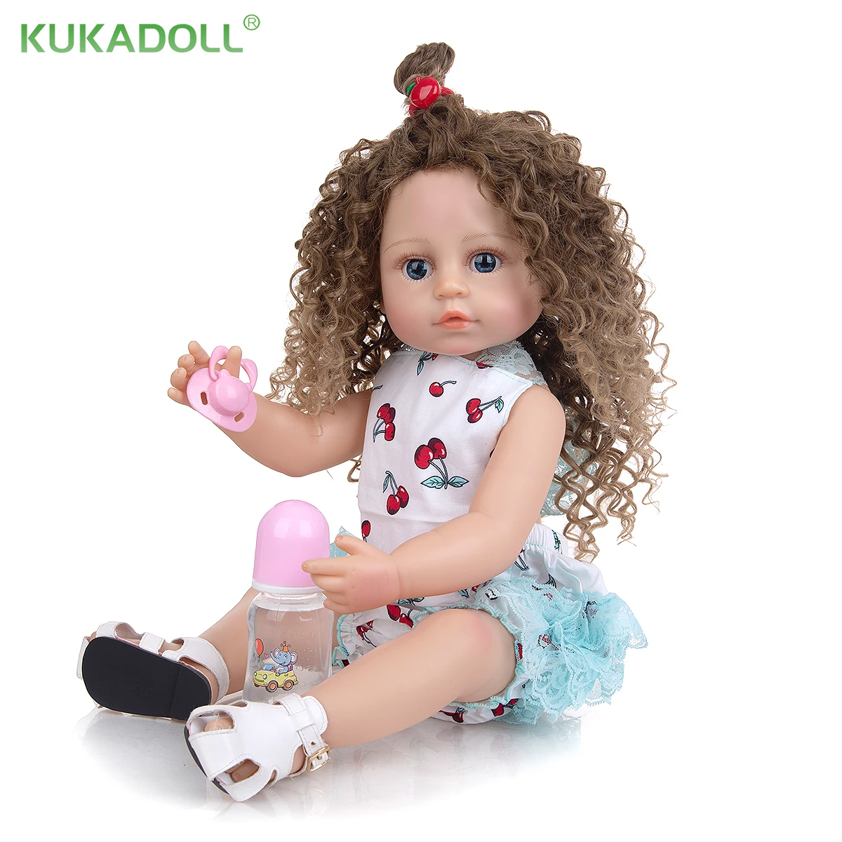 

KUKADOLL 22Inch 55CM Dress Up Reborn Baby Doll Full Silicone Body Collection Toys Can Bath For Kids Birthday Gift Playmate