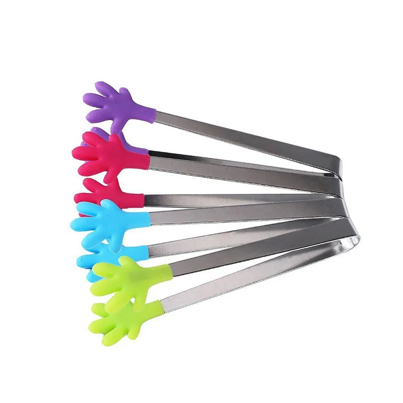 

Creative Small Hand Shape Random Color Kitchen Accessories Silcone Food Tongs Sugar Clip Cute Kitchen Uensils
