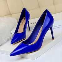 bigtree shoes new women pumps patent leather high heels shoes women heels sexy wedding shoes stiletto ladies shoes plus size 43