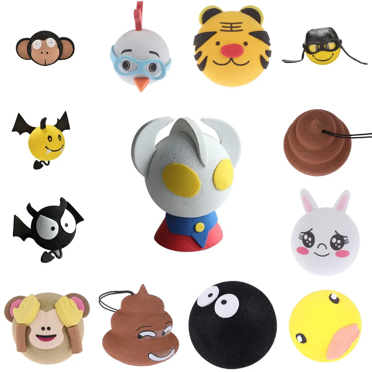 

1pc Cute Funny Cartoon Animals Antenna Balls Plush EVA Foam Aerial Toppers Decoration Car Styling Roof Ornament Monkey Duck