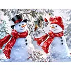 Gatyztory картина маслом Снеговик наборы рисование на холсте Ручная роспись DIY картины по номерам Рождественский подарок искусство украшение для дома