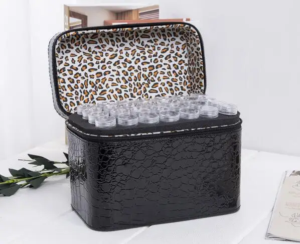 Black 84 bottles 60 слотов Алмазная вышивка коробка алмазные аксессуары для рисования чехол прозрачные пластиковые бусины дисплей коробки для хранения инструменты для вышивки крестом a96 - Цвет: Black 84 bottles
