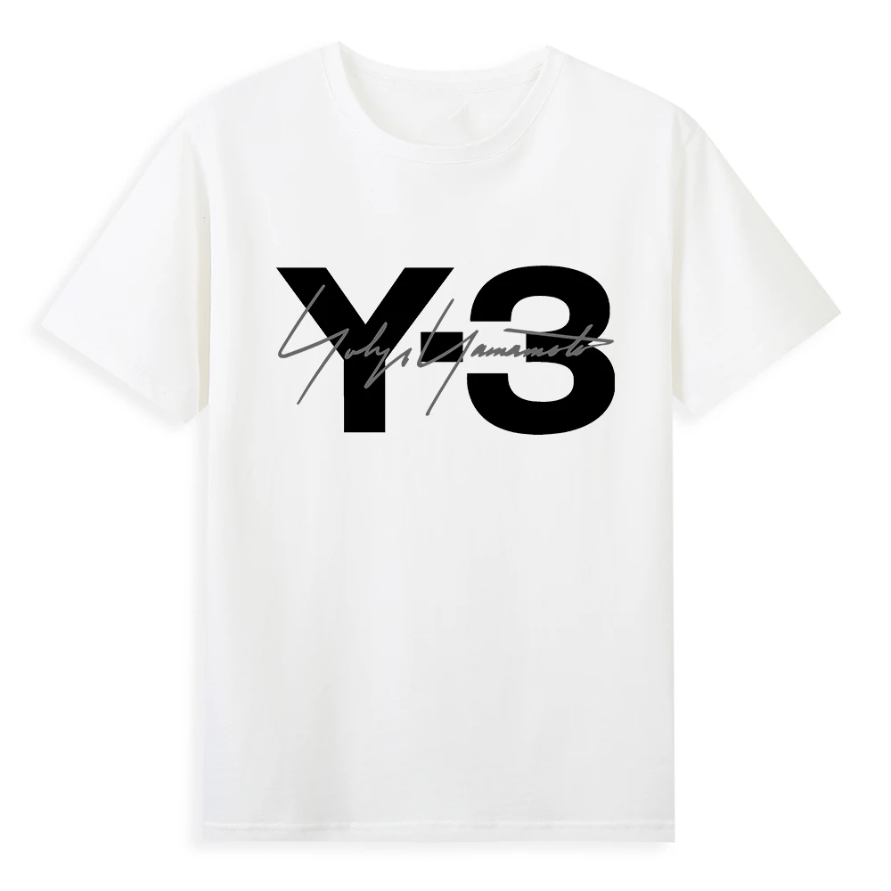 Brand Luxury Yohji T Shirt Yamamoto Letter Y/3 Men's Clothing Black Short Sleeve Four Seasons Pure Cotton Oversized T-shirts