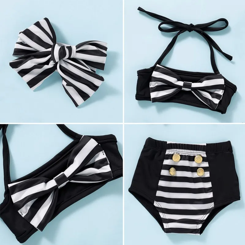 3 шт./комплект детский летний купальник в полоску|Купальные костюмы| |