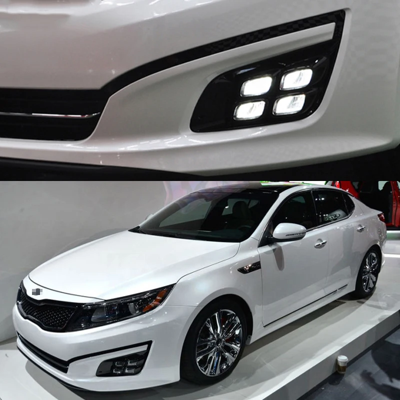 

ECAHAYAKU 1 пара Автомобильные светодиодные дневные хосветильник DRL для Kia K5 четыре глаза 2014 2015 водонепроницаемый автомобильный Стайлинг DC 12 В пр...
