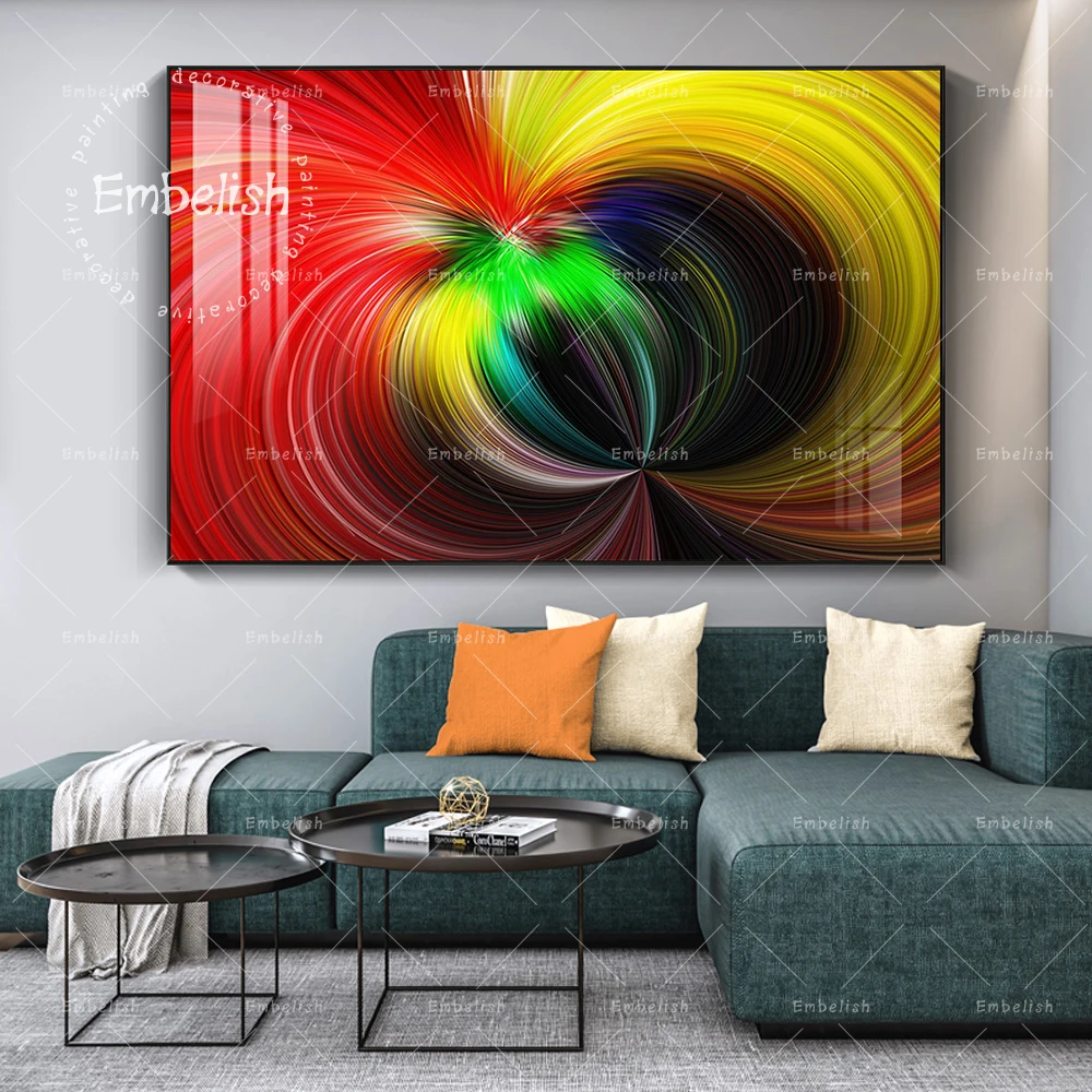 

1 Pieces Abstract Color Lines Wall Art Pictures For Living Room Modern Home Decor Posters HD Spray On Canvas Painting Artworks