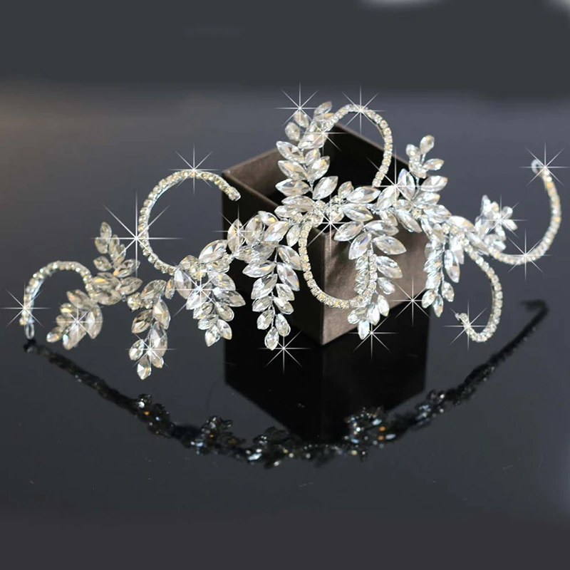 Женская тиара ручной работы свадебный аксессуар для волос с прозрачными