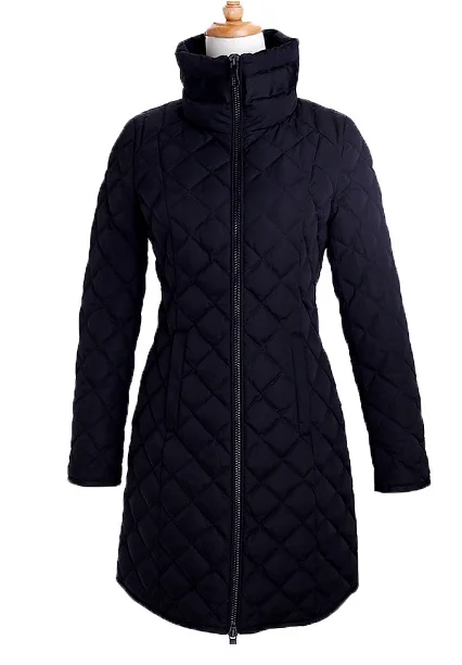 Европейский и американский минималистичный женский пуховик средней длины со