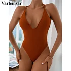 Новинка, сексуальный купальник с v-образным вырезом и открытой спиной, женский купальный костюм, женская одежда для плавания, монокини с высоким вырезом, купальный костюм для купания, V3225