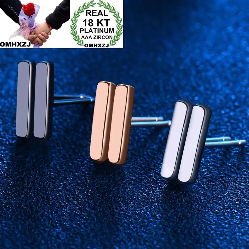 

OMHXZJ Wholesale Personality Fashion OL Woman Girl Party Gift Number One 18KT White Gold Black Gold Rose Gold Stud Earrings YE33