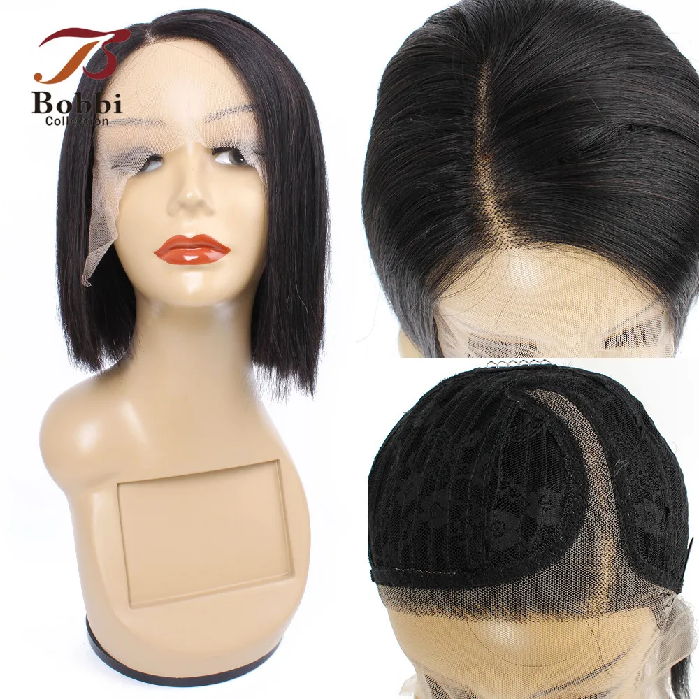 BOBBICOLLECTION парик из натуральных волос на лицевой стороне короткий Боб 150% плотность