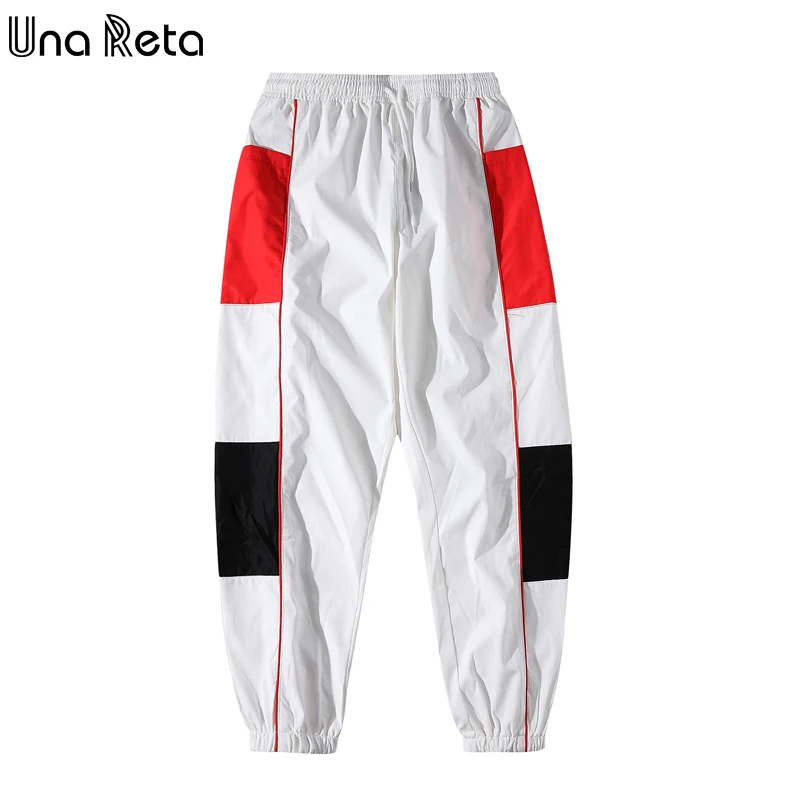 

Una Reta Streetwear Joggers Men New Patchwork Loose Pants Men Hip Hop Cargo Pants Elastic Waist Patchwork Couple Pants