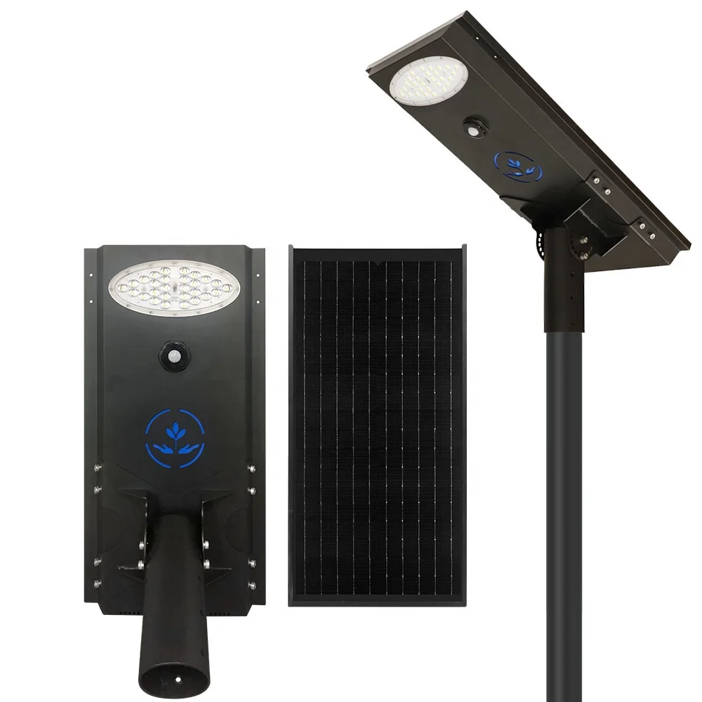 

2700K-6500K 56W LED All In One Solar Street Light with Remote Control PIR Sensor
