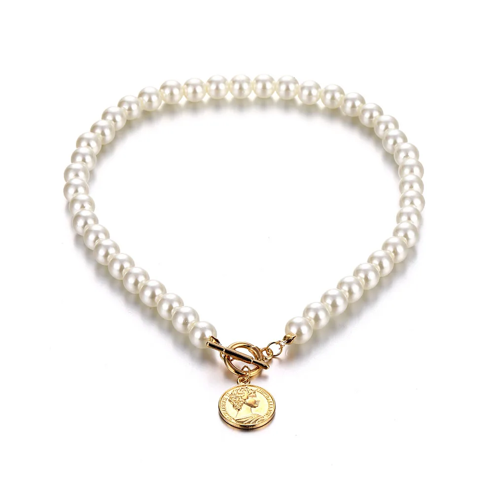 

Dainty Pearl Flower Bow-knot Choker Necklace Long Chain Pearl Heart Gold Coin Pendant Necklaces For Women Fashion Jewelry
