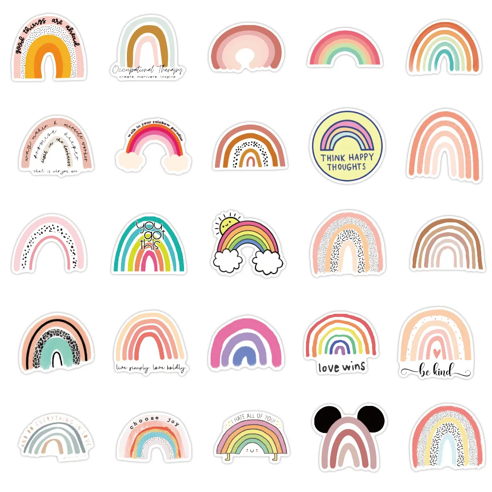 103050pcs rainbow bridge cartoon stickers for girl children toys on the laptop fridge phone luggage graffiti decals sticker free global shipping