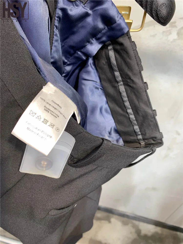 2019 Осень Зима Новый женский высококачественный Элегантный Джокер черный костюм