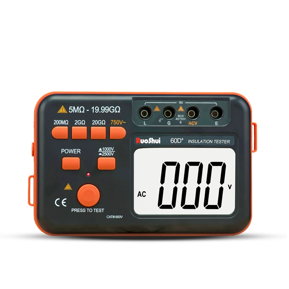 Цифровой тестер сопротивления изоляции VC60D измеритель короткого замыкания 2500 В