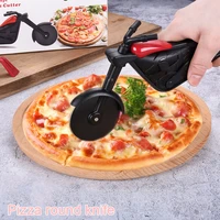creative pizza roller knife household cooking tool round plastic stainless steel pizza cutter pizza cutter kitchen gadget set