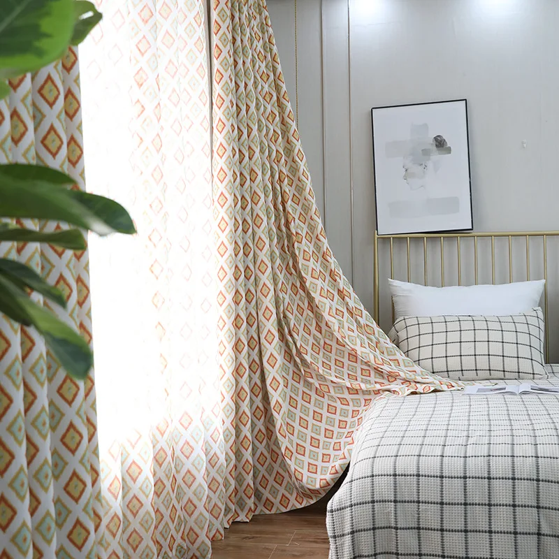 

Modern Minimalist Curtain Tulle Fresh Printing Living Room Bedroom Dining Balcony Curtain Tulle