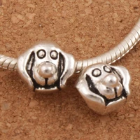 en retriever dog head big hole beads 12x11 mm 100pcs zinc alloy dangle fit european bracelet l1320