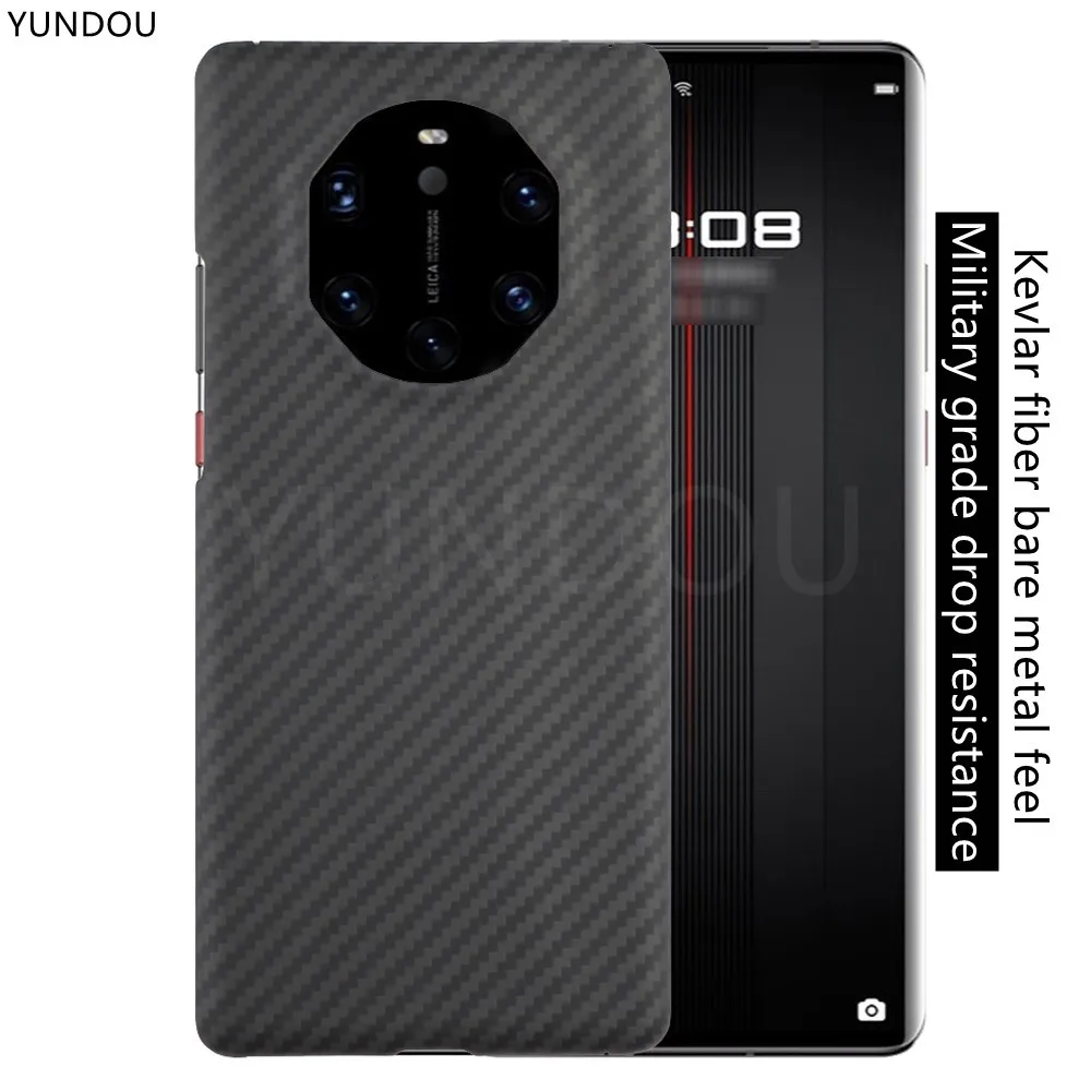 

Противоударный кевларовый чехол для Huawei Mate 40 RS Porsche, чехол для телефона из углеродного волокна для huawei Mate 40 RS, Арамид, Ультратонкий чехол