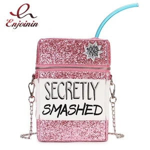 Модная коробка с блестками и вышивкой, Женский кошелек из искусственной кожи на цепочке, сумка через плечо, сумка-клатч для девушек
