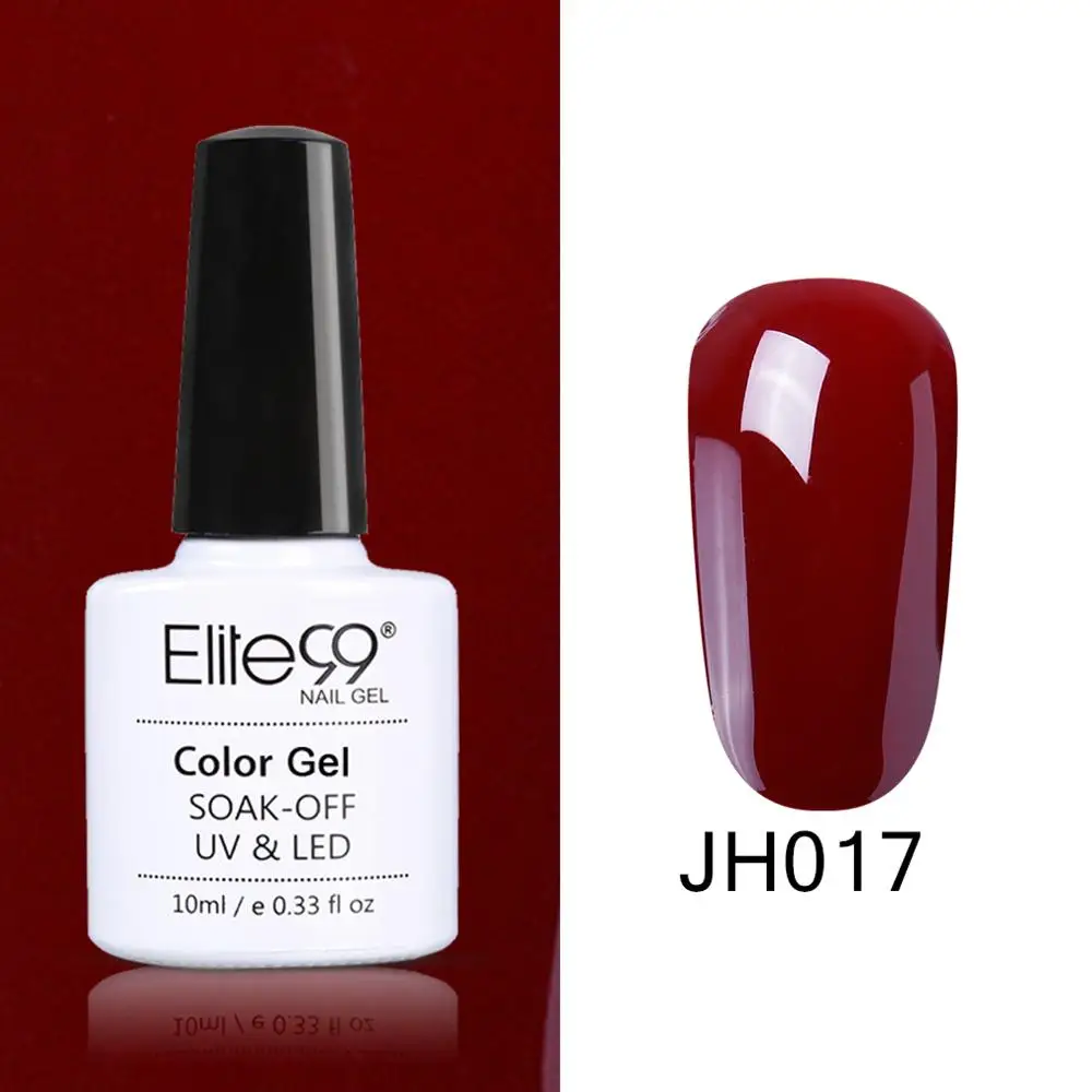 JH017 Elite99 винно-красный гель лак для ногтей 10 мл для дизайна ногтей маникюрный набор Гибридный гель Лаки нужно базовое верхнее покрытие для полигелевого лака - Цвет: JH017