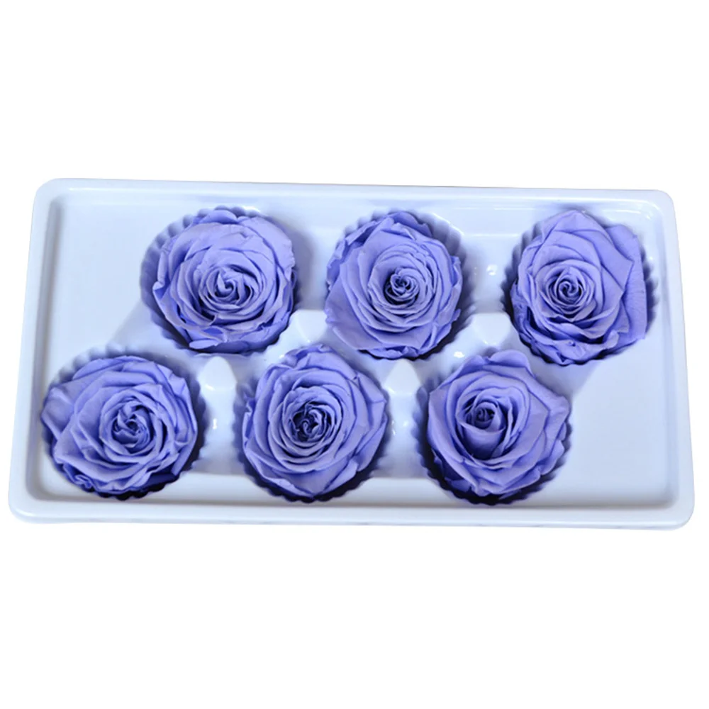 6Pcs Eternal Flower 5-6cm Preserved Rose Box Immortal High Quality Wedding Home Party Decoration | Дом и сад