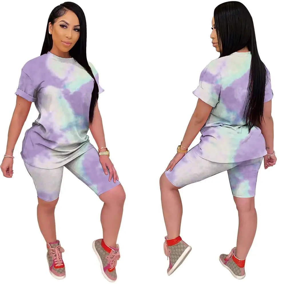 

summer new women short sleeve t shirt and shorts casual women clothing 2 piece sets