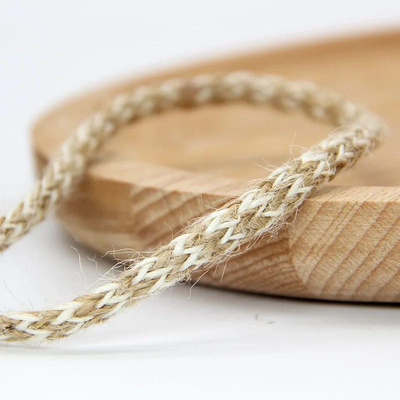 Тесьма из пенькового кружева DIY джутовая веревка лента натурального льна нить
