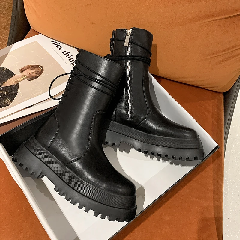 

Autumn/Winter Chelsea Boots 2021 Women's Thick-soled Black Ankle Boots Women's Fur Short Thick Casual PU Leather Boots