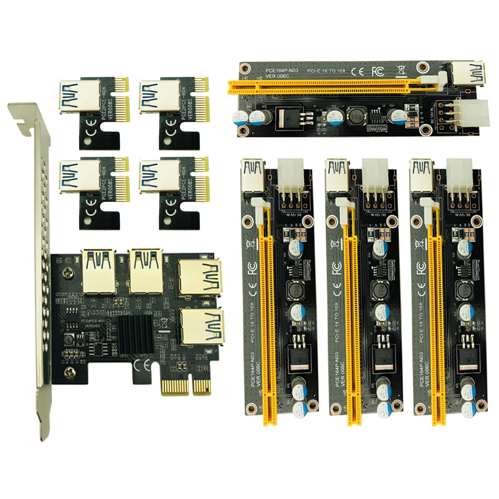 Новинка PCI-E Райзер PCI Express 1X до 16X карта от 1 4 USB 3 0 усилитель концентратор адаптер с