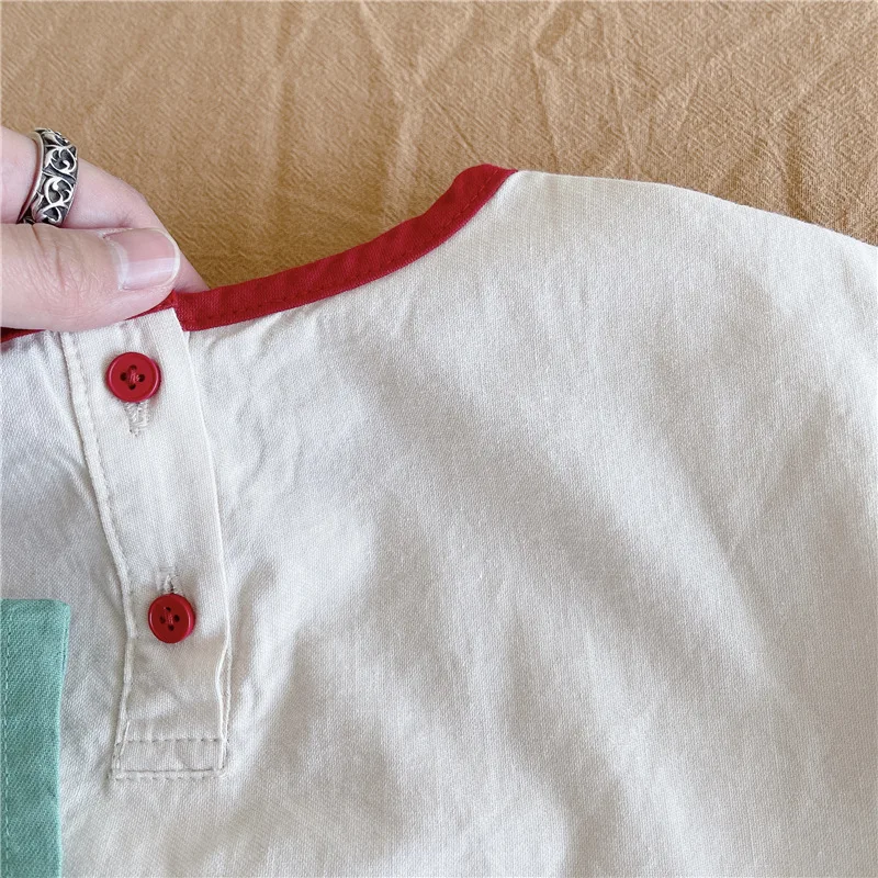 

HAYANA 2021 Summer New Girls Tees Korean Bear Print Short Sleeve O-Neck T-Shirt