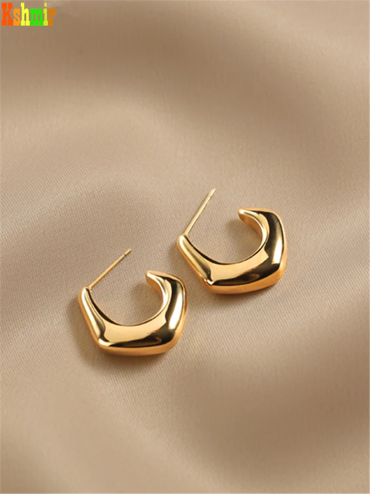 

Kshmir Fashion Feminine Simple Earrings Metallic Gold Retro Earrings High-end Polished Fashion Earrings Jewelry Gift 2021