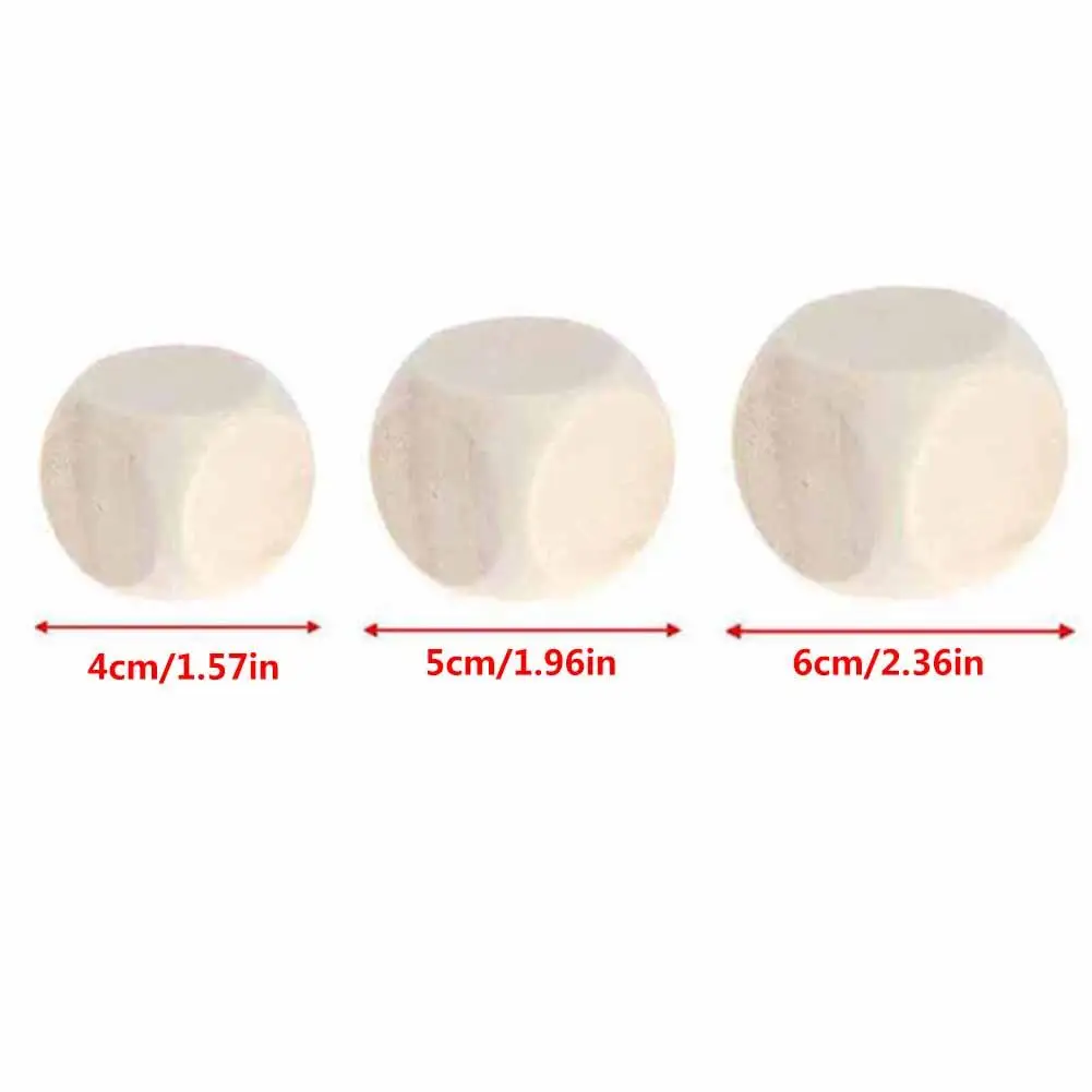 2 шт деревянные кубики для развлечений игра игральные кости пустые лица DIY печать