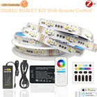 Контроллер Zigbee 3,0 RGBCW Plus + 2,4G RF пульт дистанционного управления 12 В 5050 + 2835 RGB + CCT 90 светодиодный sm светодиодная лента для Smartthings Hub Echo Plus